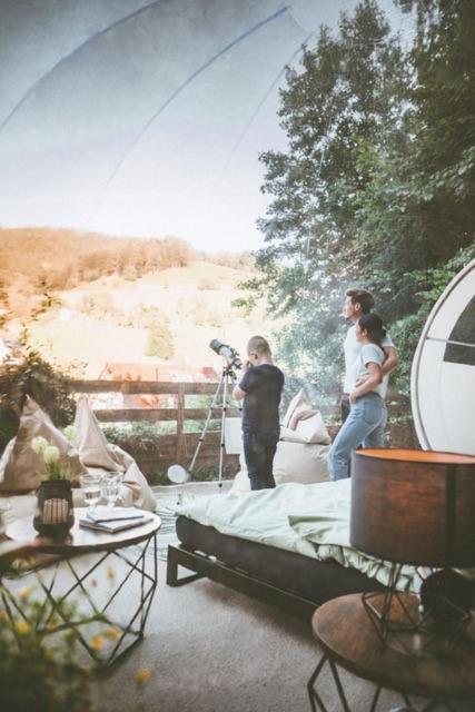 Living Timeless- Bubble Tent Elzach Inklusive Hot Tube Badefass- Schlafen Unterm Sternenhimmel Esterno foto