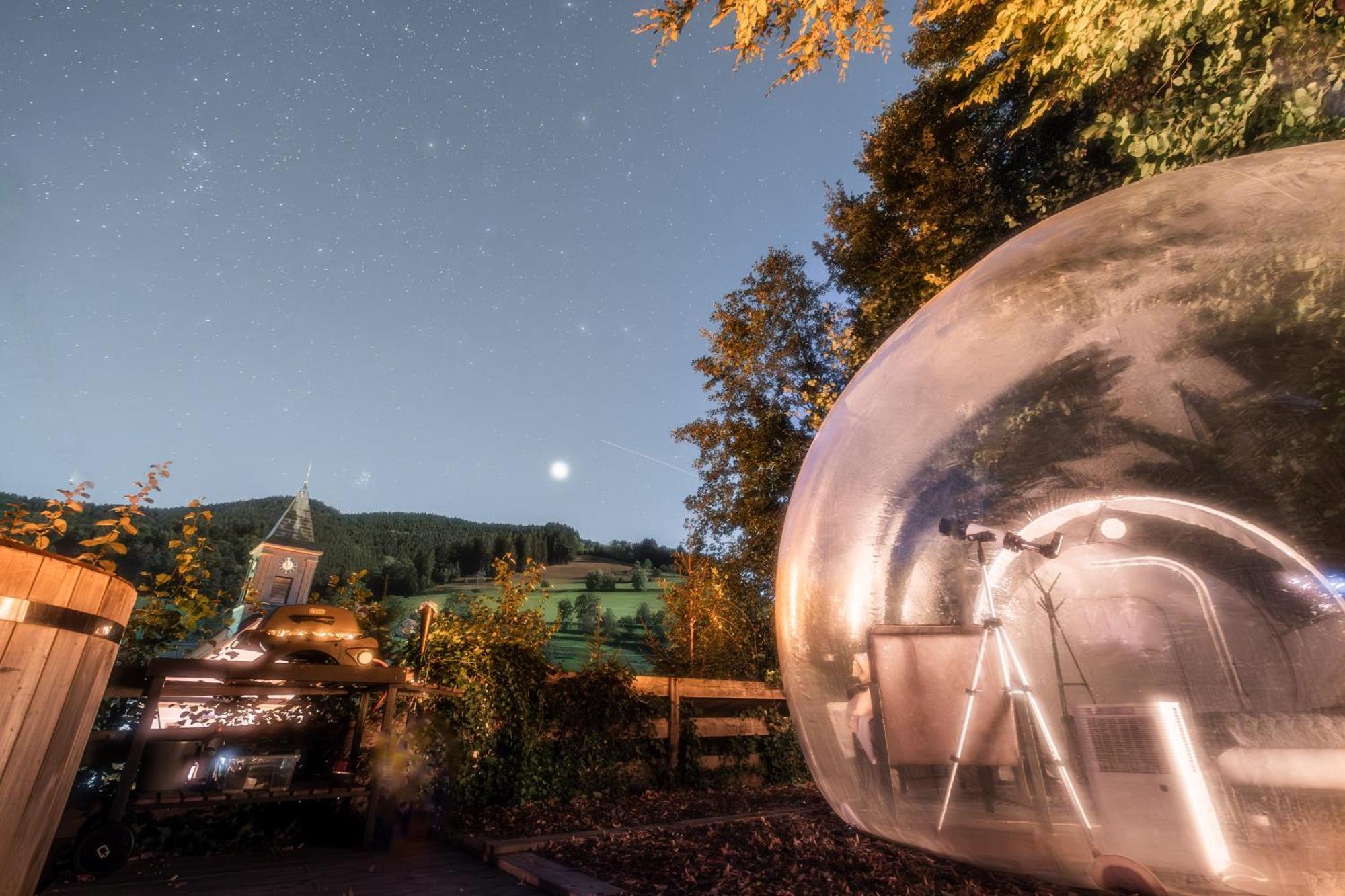 Living Timeless- Bubble Tent Elzach Inklusive Hot Tube Badefass- Schlafen Unterm Sternenhimmel Esterno foto